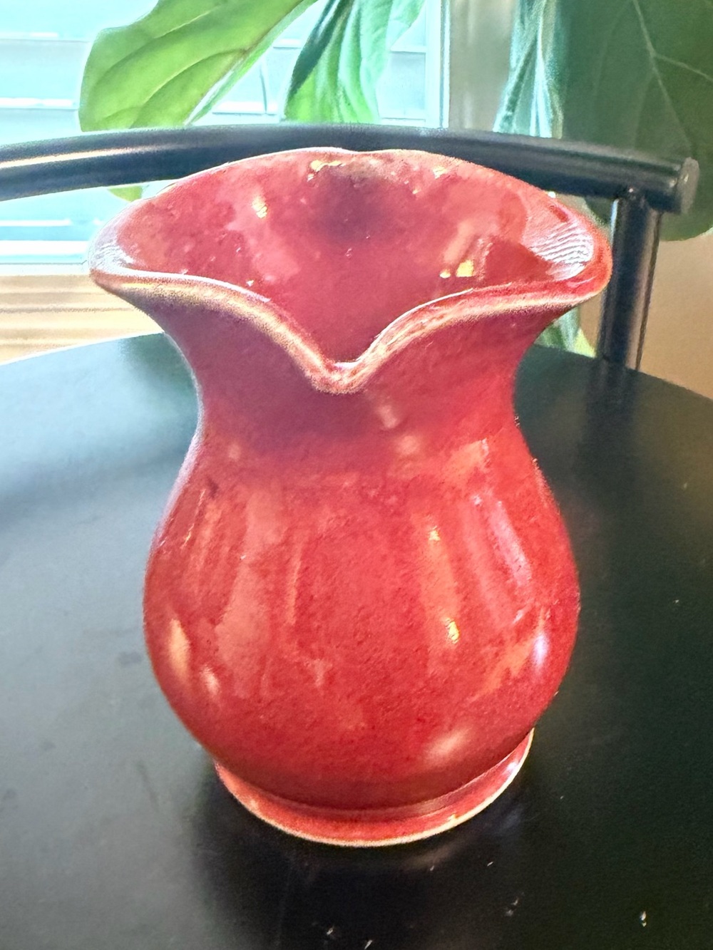Pigeon River Pottery Handmade vase Heart shaped top Signed 2016